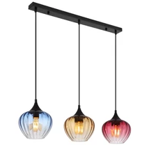 Globo SANDER függeszték fém, üveg, fekete, sokszínű, E27 - 15748-3H