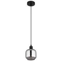 Globo XIA függeszték fém, üveg, fekete, fehér, füstszín, E27 - 15754H