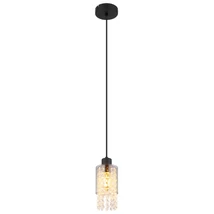 Globo BACKEY függeszték fém, üveg, fekete, füstszín, E27 - 15799H