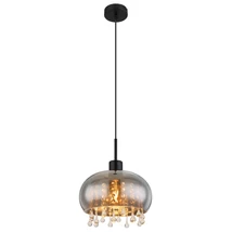 Globo CORRY függeszték fém, üveg, fekete, füstszín, E27 - 15839H1