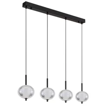 Globo AIDA függeszték fém, akril, fekete, áttetsző, LED, 23W, 1562lm, 3000K-4500K-6500K - 16042-4H