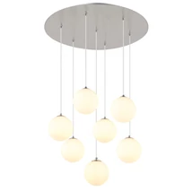 Globo RIHA függeszték fém, üveg, nikkel, fehér, G9 - 56140-7H