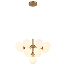 Globo GRAPPY függeszték fém, üveg, arany, fehér, G9 - 56143-13G