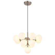 Globo GRAPPY függeszték fém, üveg, nikkel, fehér, G9 - 56143-13N