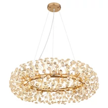 Globo KATRINA függeszték fém, Kristály, arany, átlátszó, G9, 3.5W, 3000K, 350Lm - 64135H3