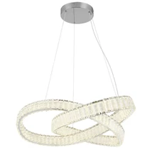 Globo MUCKY függeszték fém, kristály, króm, áttetsző, LED, 110W, 2700K-6500K, 940-9389lm - 67162-110CCT