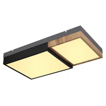 Globo GUNDI mennyezet lámpa fém, fa, műanyag, fekete, barna, LED, 3000K, 30W, 1600lm - 67286-30