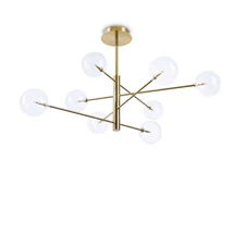 IdealLux EQUINOXE SP8 OTTONE függeszték fém, üveg, sárgaréz, áttetsző, G4, 3000K, 2W, 160lm - 275215