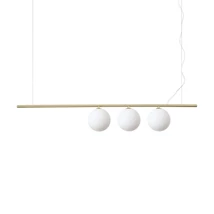 IdealLux PERLINE SP3 OTTONE függeszték fém, üveg, sárgaréz, fehér, G9, 3000K, 40W, 370lm - 282114