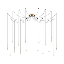 IdealLux LUCCIOLA SP16 OTTONE függeszték fém, műanyag, sárgaréz, fekete, LED, 3000K, 16W, 1150lm - 284019
