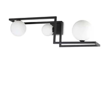 IdealLux ANGOLO PL3 NERO mennyezet lámpa fém, üveg, fekete, fehér, G9 - 284286