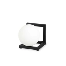 IdealLux ANGOLO TL1 NERO asztali lámpa fém, üveg, fekete, fehér, G9 - 284316