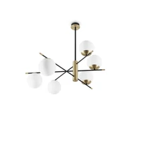IdealLux GOURMET PL6 függeszték fém, üveg, fekete, sárgaréz, fehér, E14 - 289496