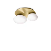 IdealLux NINFEA PL2 OTTONE mennyezet lámpa fém, üveg, sárgaréz, fehér, GX53, 3000K, 9W, 910lm - 293653