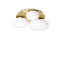 IdealLux NINFEA PL3 OTTONE mennyezet lámpa fém, üveg, sárgaréz, fehér, GX53, 3000K, 9W, 910lm - 293660