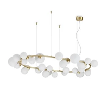 IdealLux PERLAGE SP30 OTTONE függeszték fém, üveg, sárgaréz, fehér, G9, 3000K, 3W, 370lm - 296746