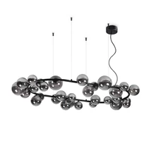 IdealLux PERLAGE SP30 NERO függeszték fém, üveg, fekete, füstszínű, G9, 3000K, 3W, 370lm - 296753