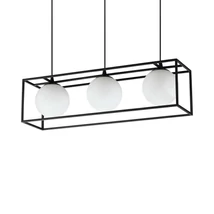 IdealLux LINGOTTO SP3 függeszték fém, üveg, fekete, fehér, E14 - 304144