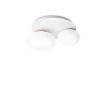 IdealLux NINFEA PL2 BIANCO mennyezet lámpa fém, üveg, fehér, GX53, 3000K, 9W, 910lm - 306957
