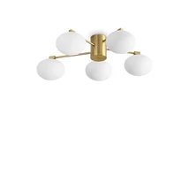 IdealLux HERMES PL5 D60 mennyezet lámpa fém, üveg, sárgaréz, fehér, G9 - 316697