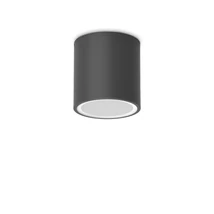 Ideallux TECHO PL1 ROUND D09 NERO kültéri mennyezeti lámpa fém, üveg, fekete, áttetsző, GU10, IP54 - 318141