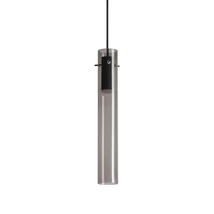 Ideallux FLAM SP FUME' függeszték fém, üveg, fekete, füstszín, LED, 10W, 900lm, 3000K - 321042