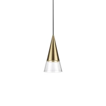 Ideallux CONO SP1 OTTONE függeszték fém, üveg, sárgaréz, áttetsző, GU10 - 321479