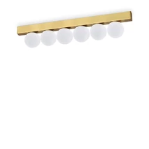 IdealLux PING PONG PL6 mennyezet lámpa fém, üveg, sárgaréz, fehér, LED, 3000K, 18W, 1500lm - 328263