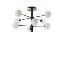 IdealLux COSMOPOLITAN PL8 mennyezet lámpa fém, üveg, fekete, fehér, G9 - 328485