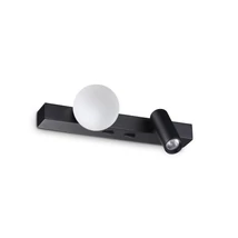 Ideallux PING PONG AP NERO fali lámpa fém, akril, fekete, szatén, LED, 6W, 600lm, 3000K - 336664