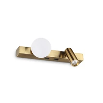 Ideallux PING PONG AP OTTONE fali lámpa fém, akril, sárgaréz, szatén, LED, 6W, 600lm, 3000K - 336671