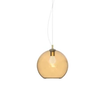 Ideallux NEMO SP1 D30 AMBRA függeszték fém, üveg, borostyán, E27 - 339054
