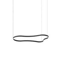 Ideallux WAVES-3 SP NERO függeszték fém, fekete, LED, 54W, 7500lm, 3000K - 345277