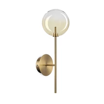 Ideallux EQUINOXE AP1 AMBRA SFUMATO fali lámpa fém, üveg, sárgaréz, borostyán, G4 - 345321