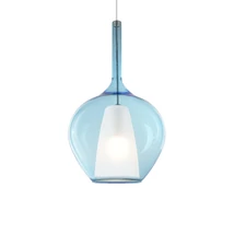 IdealLux KALIQUE függeszték fém, üveg, króm, kék, E27 - 359588