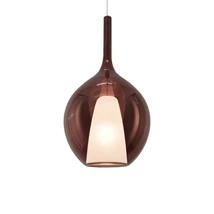 IdealLux KALIQUE függeszték fém, üveg, króm, vörösréz, E27 - 359663