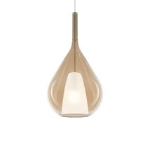 IdealLux KALIQUE függeszték fém, üveg, króm, borostyán, E27 - 359748