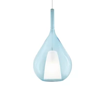 IdealLux KALIQUE függeszték fém, üveg, króm, kék, E27 - 359816