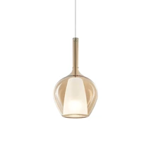 IdealLux KALIQUE függeszték fém, üveg, króm, borostyán, E27 - 359885
