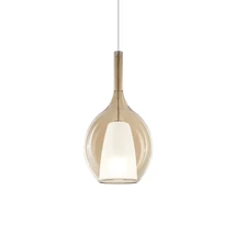 IdealLux KALIQUE függeszték fém, üveg, króm, borostyán, E27 - 360003