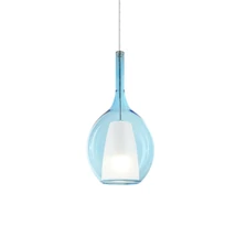IdealLux KALIQUE függeszték fém, üveg, króm, kék, E27 - 360041