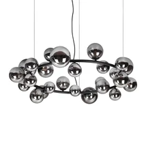 IdealLux PERLAGE függeszték fém, üveg, fekete, füstszín, G9 - 363387