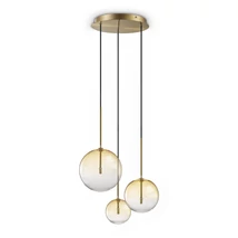 IdealLux EQUINOXE függeszték fém, üveg, sárgaréz, borostyán, áttetsző, G4 - 364827