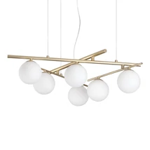 IdealLux ATLAS függeszték fém, üveg, arany, fehér, G9 - 365121