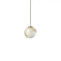 IdealLux BLOOM függeszték fém, üveg, sárgaréz, borostyán, fehér, E27 - 366647