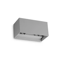 IdealLux ATOM fali lámpa fém, üveg, szürke, LED, 25W, 3000K, 2250Lm, IP54 - 366883