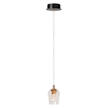 Lucide BERLIANE függeszték fém, üveg, arany, áttetsző, LED, 4W, 150lm, 2700K - 00430/04/60