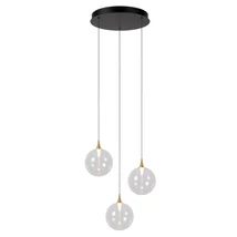 Lucide GISELA függeszték fém,üveg,fekete,áttetsző,LED,2700K,11W,1035Lm - 13494/11/60