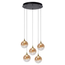 Lucide GISELA függeszték fém,üveg,fekete,borostyán,LED,2700K,19W,1490Lm - 13494/18/62