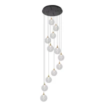 Lucide GISELA függeszték fém,üveg,fekete,áttetsző,LED,2700K,43W,3805Lm - 13494/44/60